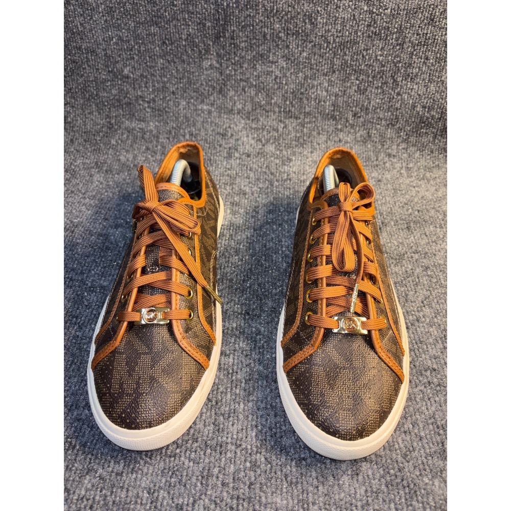 Michael Kors Boerum Sneakers Womens 11M Brown Black Perforated Round Toe Lace Up - Picture 3 of 15